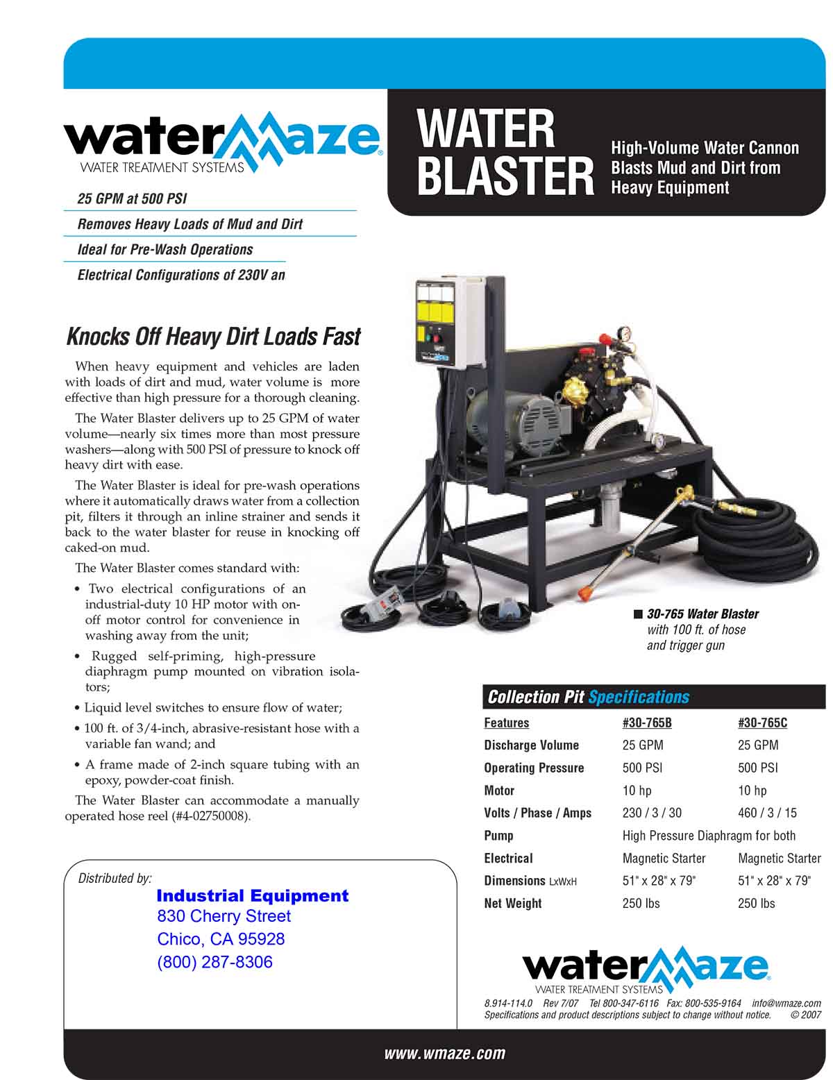 WaterMaze Water Blaster Equipment Flyer